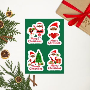 ブラックサンタのメリークリスマスステッカーシート | ブラックサンタのステッカー