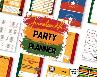 Juneteenth Party Planner | Juneteenth Party Editable Party Invitation | Juneteenth Games and Crafts