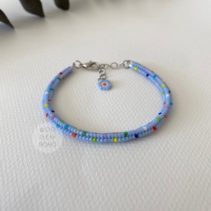 SADE Minimal Colorful Dots Design Handwoven Bracelet made of Genuine Miyuki Glass Beads, Sytlish Everyday Bangle gift Idea for her