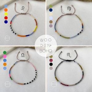 Each Zodiac Sign Color Palette Trendy Bracelet, Tiny Beaded Zodiac Bracelet, Personalized Horoscope Dainty Bracelet, Star Sign Jewellery image 7