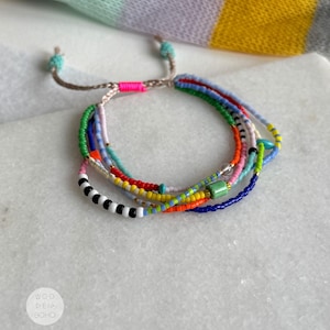 BEVERLY Miyuki Beaded Bracelet: Colorful 5-Layer Adjustable Design