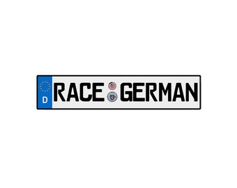 Race German Euro License Plate Sticker