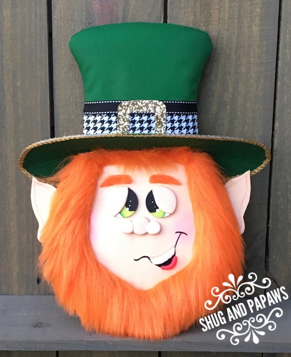Leprechaun Wreath Attachment, St. Patrick’s Day Wreath Attachment, St. Paddies Character Head, Leprechaun, Saint Patrick’s Day Wreath