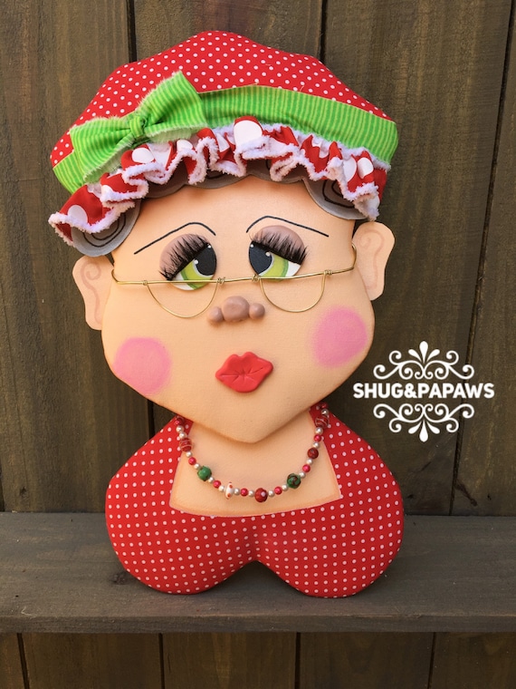 Mrs Claus wreath attachment , Granny wreath attachment,Female wreath attachment,Christmas wreath attachment, Everyday wreath attachments,