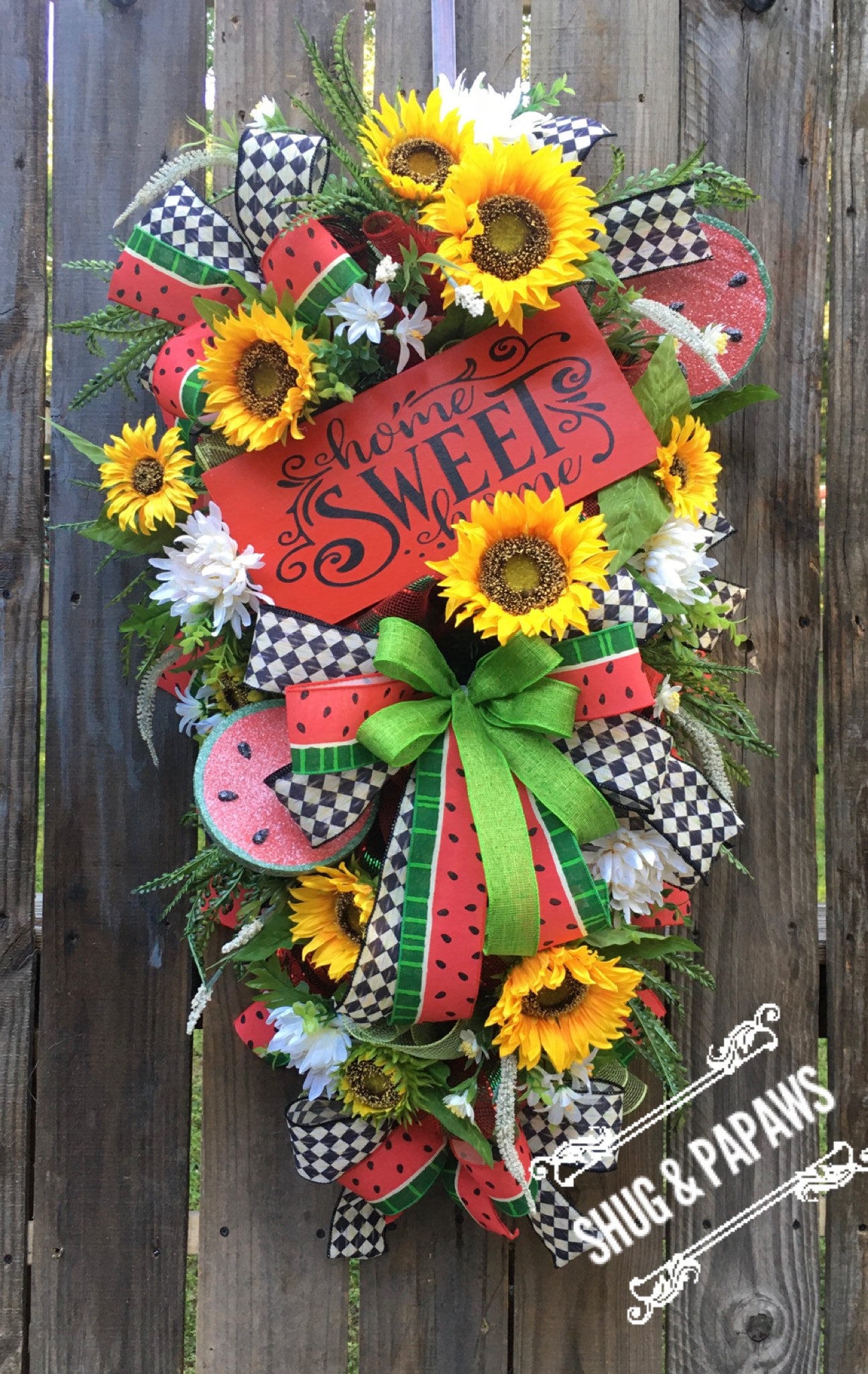 Watermelon Swag , Sunflower Swag , Summer Swag , Watermelon wreath