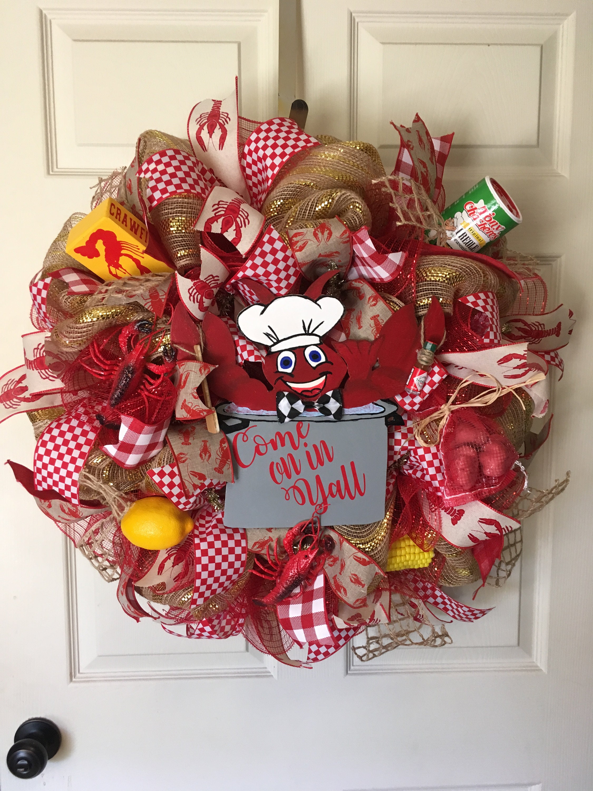 Louisiana Ragin Cajun Crawfish Boil Wreath Seasoned With Lemon