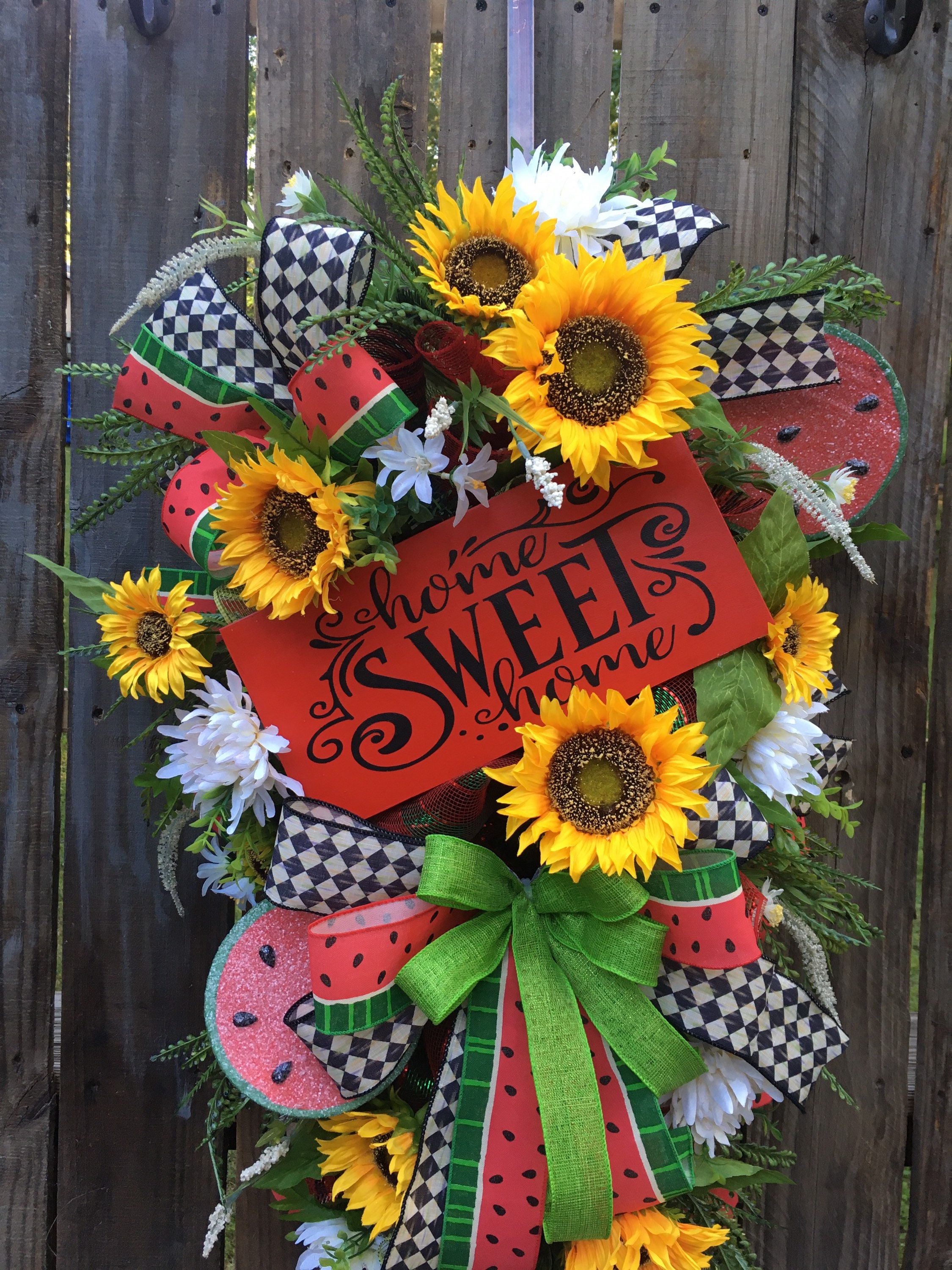 Watermelon Swag , Sunflower Swag , Summer Swag , Watermelon wreath
