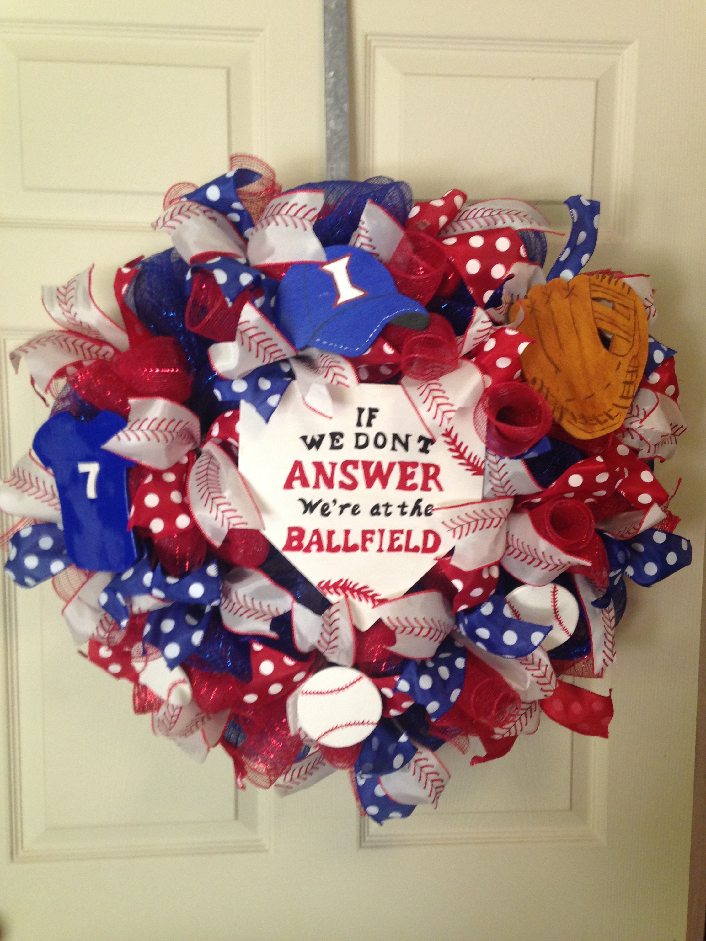 Baseball Wreath Front Door Wreath Spring Wreath Little League