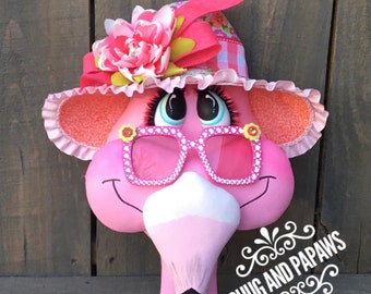 Bling Flamingo Wreath Attachment: 3D Jewel Summer Decor