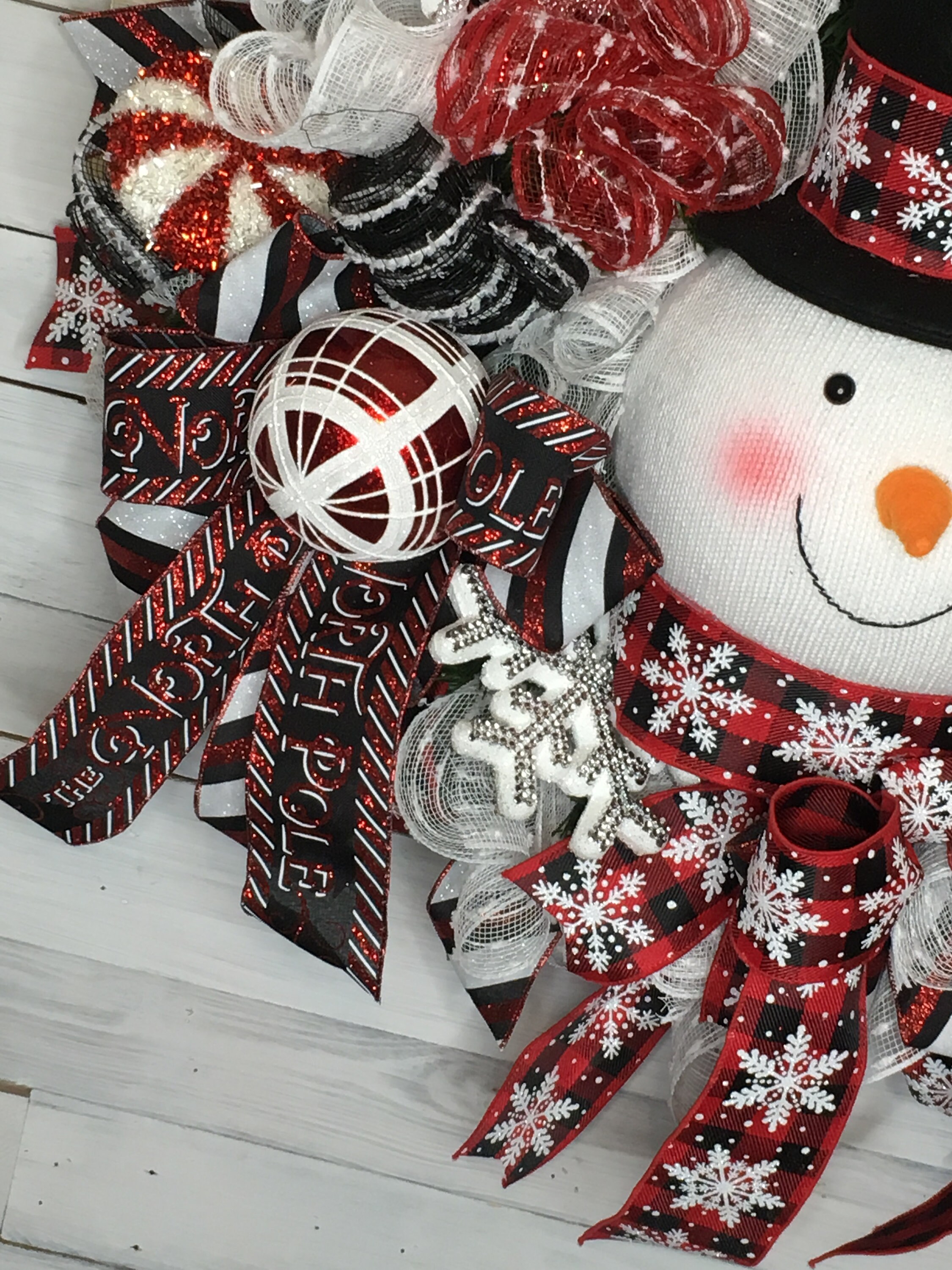 Snowman Wreath,Christmas Wreath,Buffalo Plaid Decor, Snowman Door ...