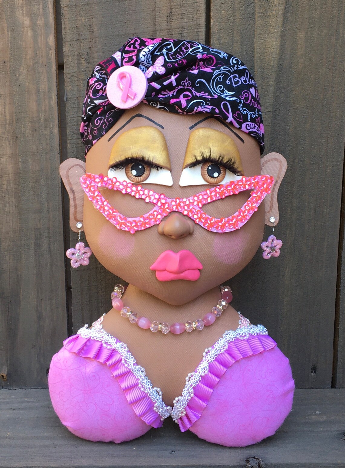 My Breast Friend Cancer Awareness Wreath Attachment Breast Etsy