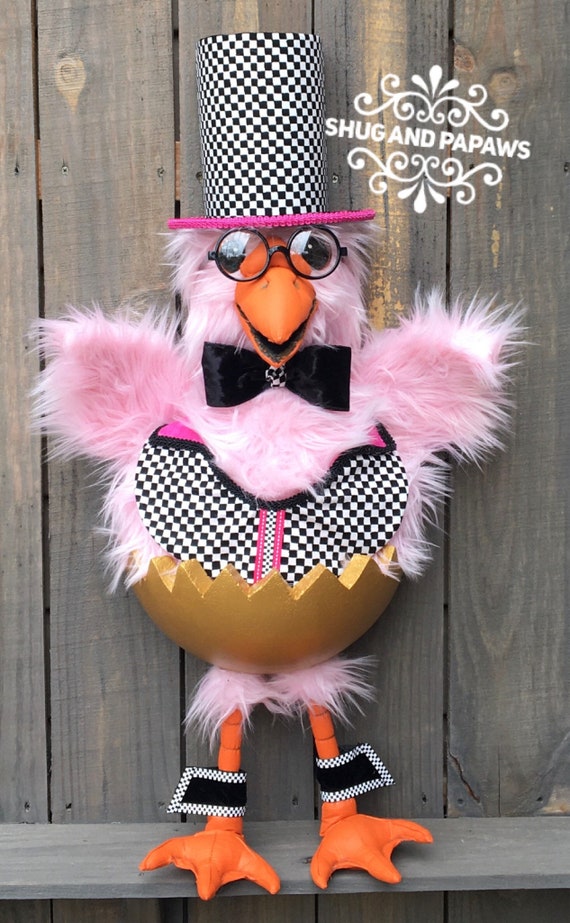 Easter Chick Wreath Attachment, Mr. Chick , Spring Wreath Attachment , Golden Egg , Chicken Wreath Embellishment, Easter Decor ,Spring Decor