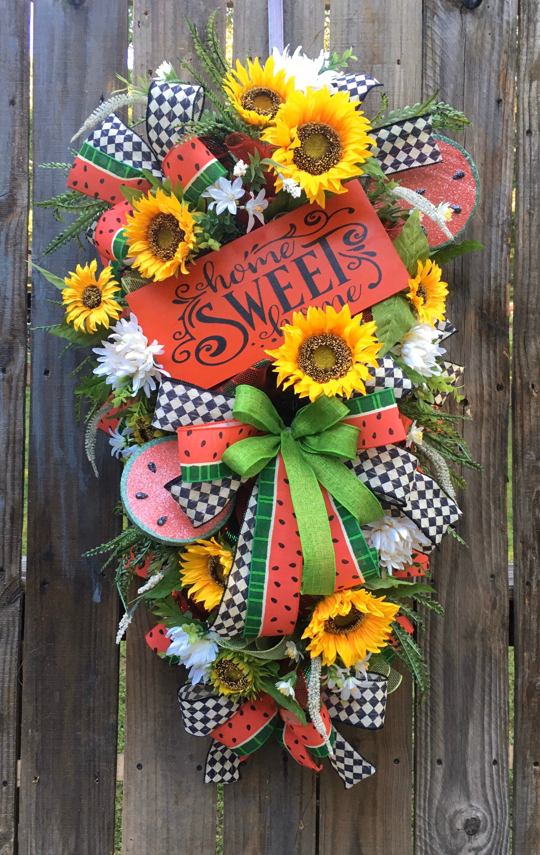 Watermelon Swag , Sunflower Swag , Summer Swag , Watermelon wreath