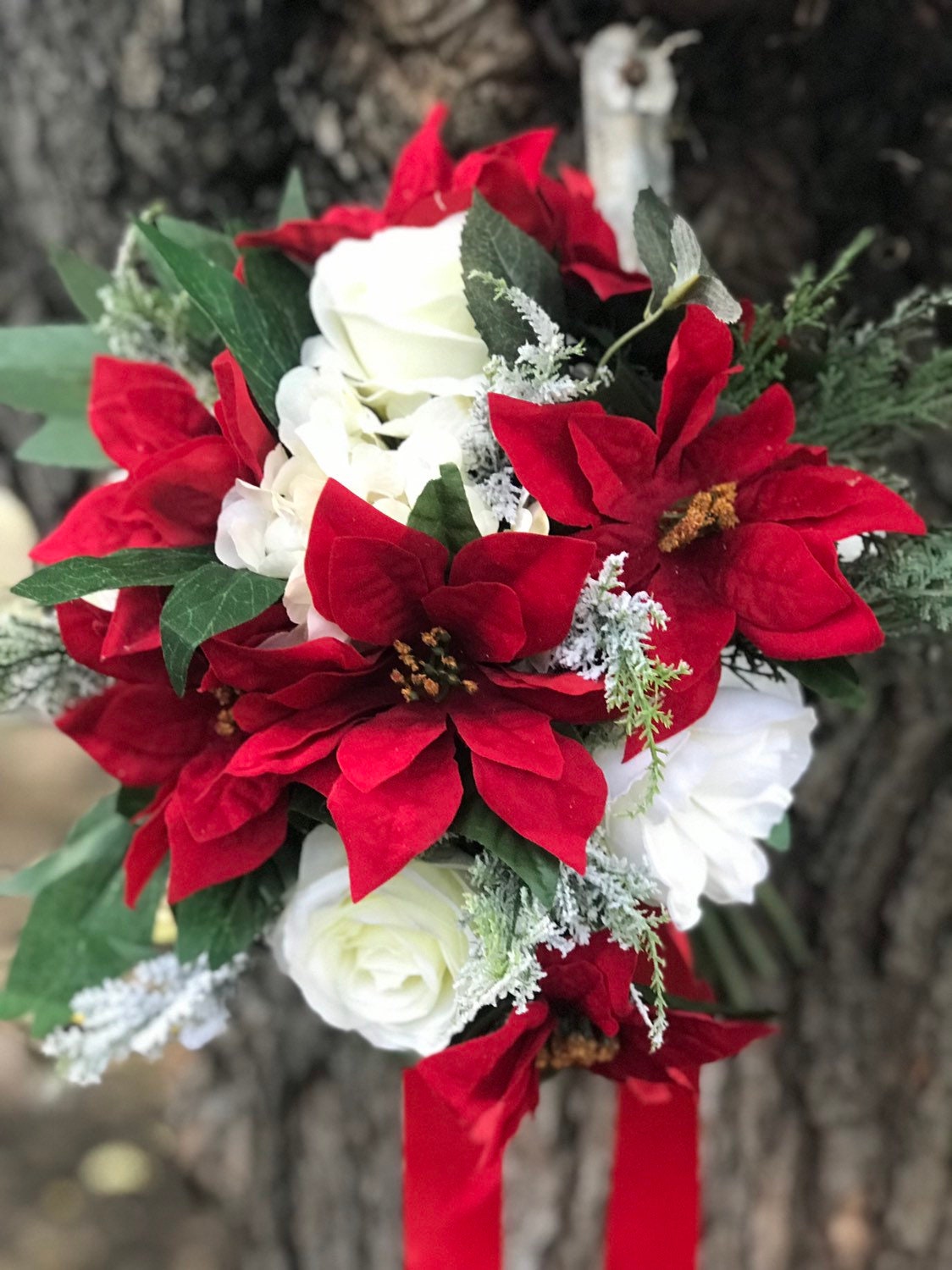 poinsettia bridal bouquet