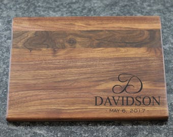 Monogrammed Last Name Cutting Board, Personalized Wedding Gift, Custom Engraved Cutting Board, Housewarming Gift, Unique Gift