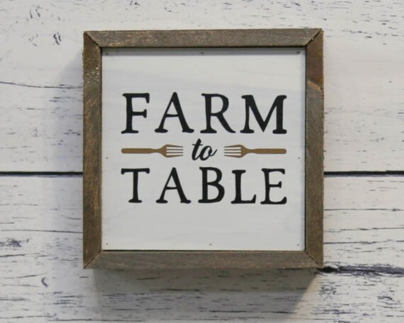 Farm To Table Wall Art Sign 6x6 Wall Art Sign Kitchen Sign Etsy
