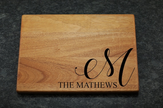 Large Last Name Engraved Wood Cutting Board