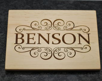 Last Name Personalized Cutting Board, Custom Chopping Board, Custom Gift, Personalized Wedding Gift, Chopping Block, Engraved Cutting Board