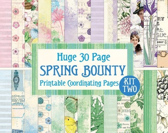 Huge Spring Bounty Kit 2, Spring Coordinating Pages 1 Digital, Spring Pattern Digital, Spring Ephemera Digital, Spring Digital Journal