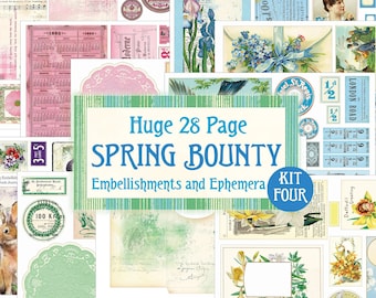 Enorme Lente Bounty Kit 4, Lente Versieringen en Ephemera Digital, Spring Digital, Spring Ephemera Digital, Spring Digital, Spring Kit