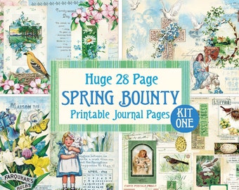 Huge Spring Bounty Kit 1, Spring Journal Page, Spring Junk Journal Kit, Garden Junk Journal, Garden Ephemera Digital, Spring Digital Journal