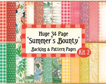 Huge Garden Junk Journal Kit, Kit 2, Summer's Bounty Coordinating Pages, Garden Journal Digital, Garden Ephemera, Sunflower Digital Journal
