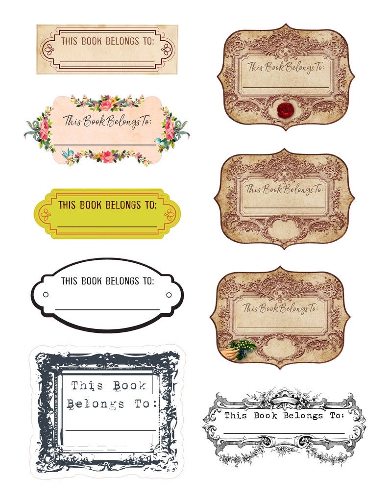 17 this book belongs to labels journal embellishments etsy