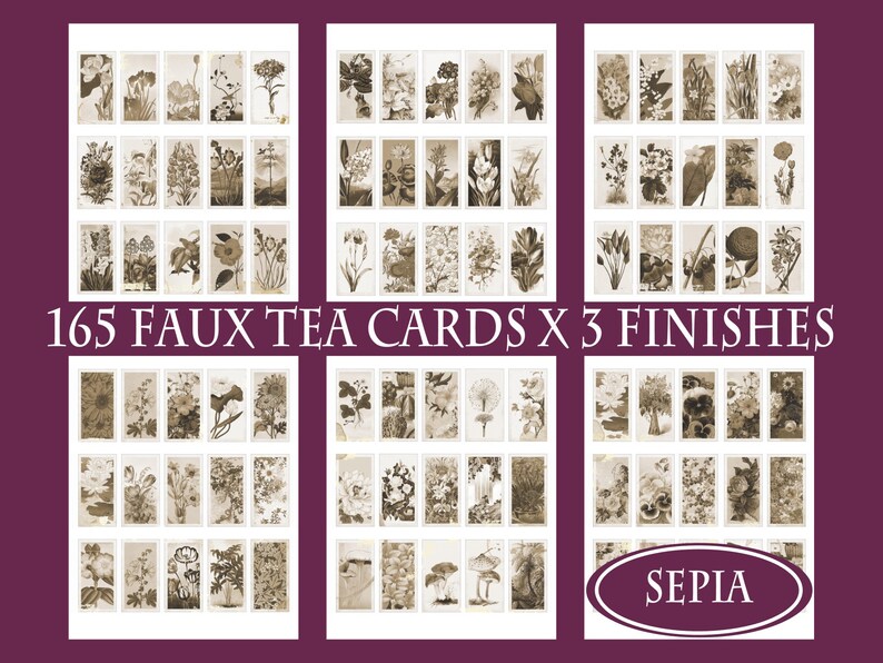 Tea Cards MEGA PACK Faux Tea Cards Digital Tea Cards Etsy