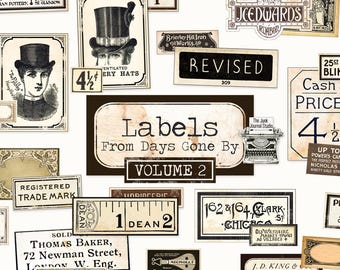 Labels from Days Gone By Vol. 2 – Vintage Printable Labels, Junk Journal Ephemera, Antique Label Kit, Botanical Labels, Paper Craft Supplies