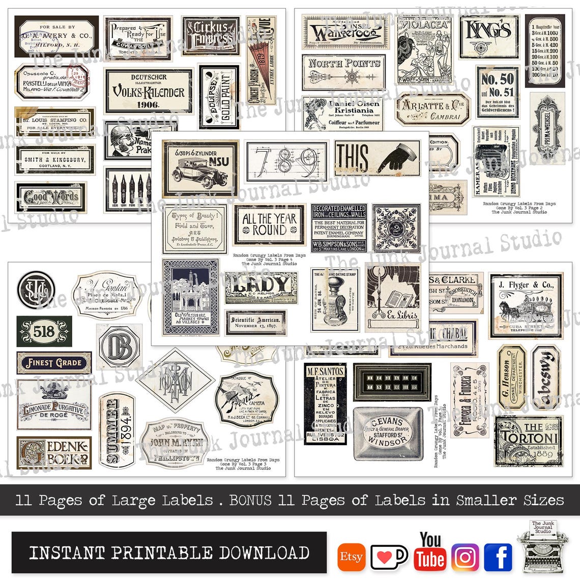 Random Stuff Background Label Labels From Days Gone by Vol 3 – Random Grungy Labels, Vintage ...