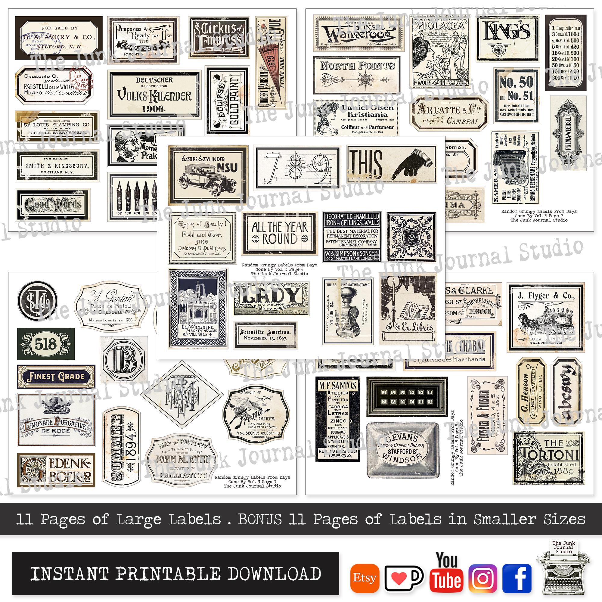Labels From Days Gone by Vol 3 – Random Grungy Labels, Vintage ...