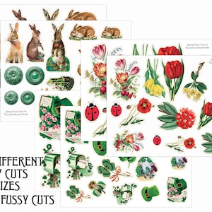 Huge Spring Bounty Kit 5, Spring Fussy Cuts Digital, Spring Digital Kit, Spring Ephemera Digital, Spring Journal, Floral Fussy Cuts, Spring image 3