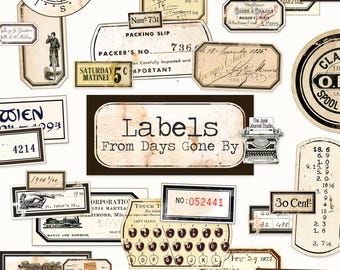 Labels from Days Gone By Vol. 1 – Vintage Printable Labels, Junk Journal Ephemera, Antique Label Kit, Botanical Labels, Paper Craft Supplies