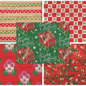 Carta da regalo natalizia vintage, MEGA Pack di Natale da 40 pagine, Sfondi digitali natalizi, Download digitali natalizi, Carta natalizia immagine 2