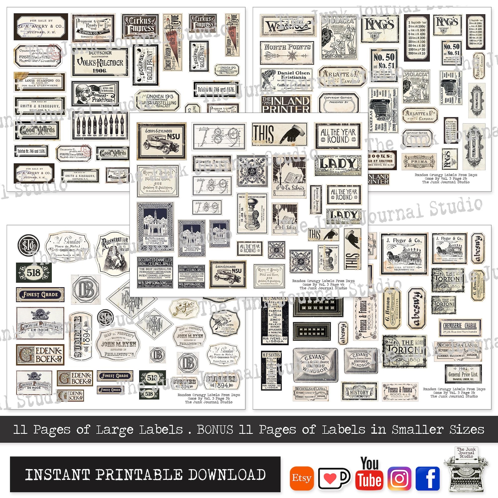 Labels From Days Gone by Vol 3 – Random Grungy Labels, Vintage ...