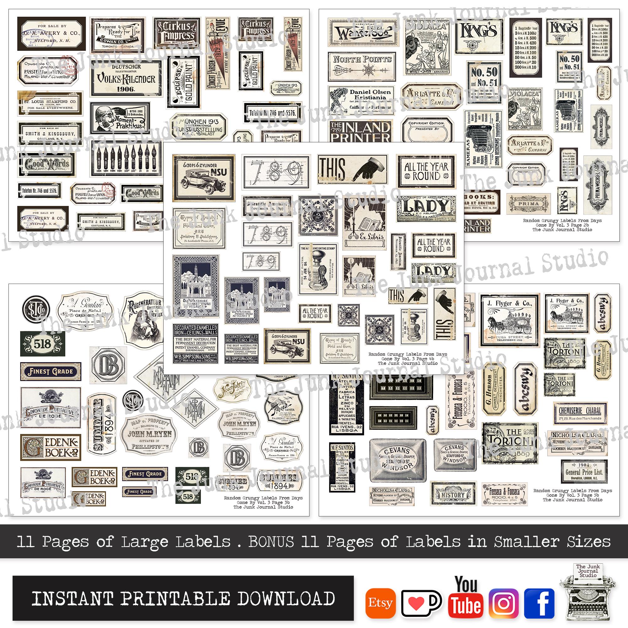 Random Stuff Background Label Labels From Days Gone by Vol 3 – Random Grungy Labels, Vintage ...