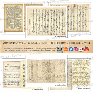 Junk Journal Essentials Vol 1 Printable Kit – Vintage Ephemera, Ledger Pages, Postcards, Music Sheets – The Junk Journal Studio image 3