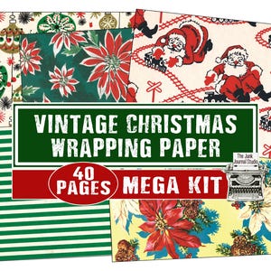 Vintage Weihnachtsgeschenkpapier, 40 Seite Weihnachten MEGA Pack, Weihnachten Digitale Hintergründe, Weihnachten Digitale Downloads, Weihnachtspapier