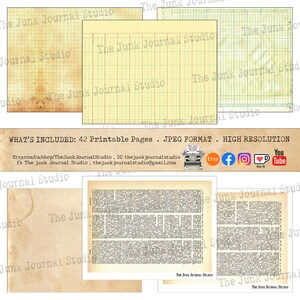 Junk Journal Essentials Vol 1 Printable Kit – Vintage Ephemera, Ledger Pages, Postcards, Music Sheets – The Junk Journal Studio image 2