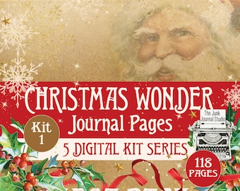 Huge Christmas Wonder Journal Pages Mega Pack, Christmas Journal Digital Kit, Christmas Ephemera, Christmas Wonder digital, Christmas Print