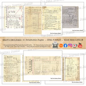 Junk Journal Essentials Vol 1 Printable Kit – Vintage Ephemera, Ledger Pages, Postcards, Music Sheets – The Junk Journal Studio image 5