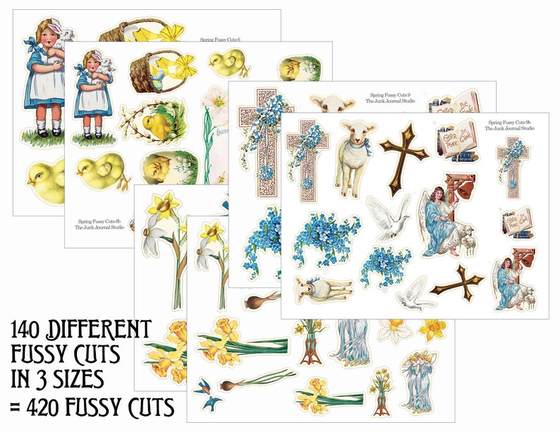 Huge Spring Bounty Kit 5, Spring Fussy Cuts Digital, Spring Digital Kit, Spring Ephemera Digital, Spring Journal, Floral Fussy Cuts, Spring image 5