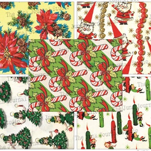 Carta da regalo natalizia vintage, MEGA Pack di Natale da 40 pagine, Sfondi digitali natalizi, Download digitali natalizi, Carta natalizia immagine 8