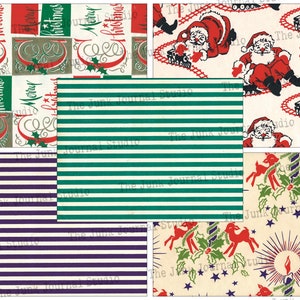 Carta da regalo natalizia vintage, MEGA Pack di Natale da 40 pagine, Sfondi digitali natalizi, Download digitali natalizi, Carta natalizia immagine 9