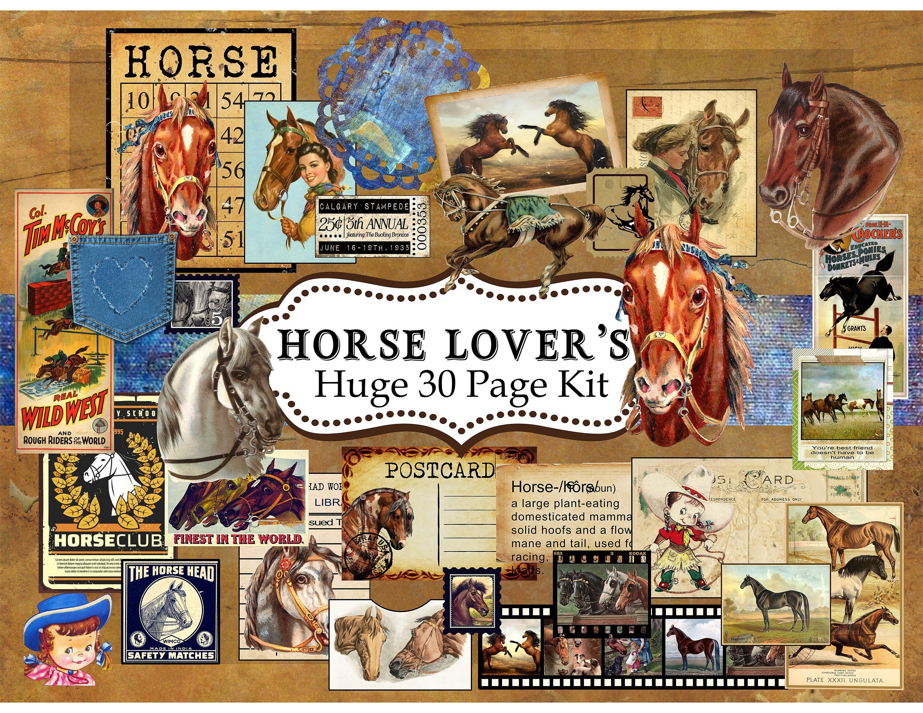 Horse Themed Kids Scrapbook Kit for Girls - Equestrian Scented Kids Diary  Jou