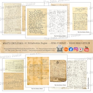 Junk Journal Essentials Vol 1 Printable Kit – Vintage Ephemera, Ledger Pages, Postcards, Music Sheets – The Junk Journal Studio image 4