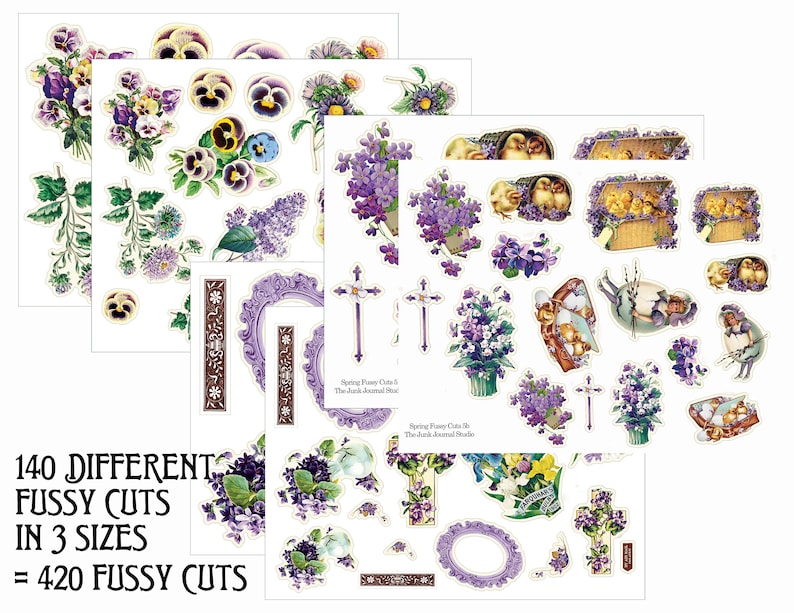 Huge Spring Bounty Kit 5, Spring Fussy Cuts Digital, Spring Digital Kit, Spring Ephemera Digital, Spring Journal, Floral Fussy Cuts, Spring image 4