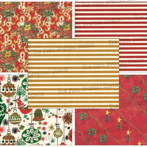 Carta da regalo natalizia vintage, MEGA Pack di Natale da 40 pagine, Sfondi digitali natalizi, Download digitali natalizi, Carta natalizia immagine 7