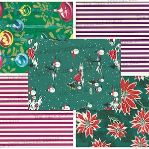 Carta da regalo natalizia vintage, MEGA Pack di Natale da 40 pagine, Sfondi digitali natalizi, Download digitali natalizi, Carta natalizia immagine 6
