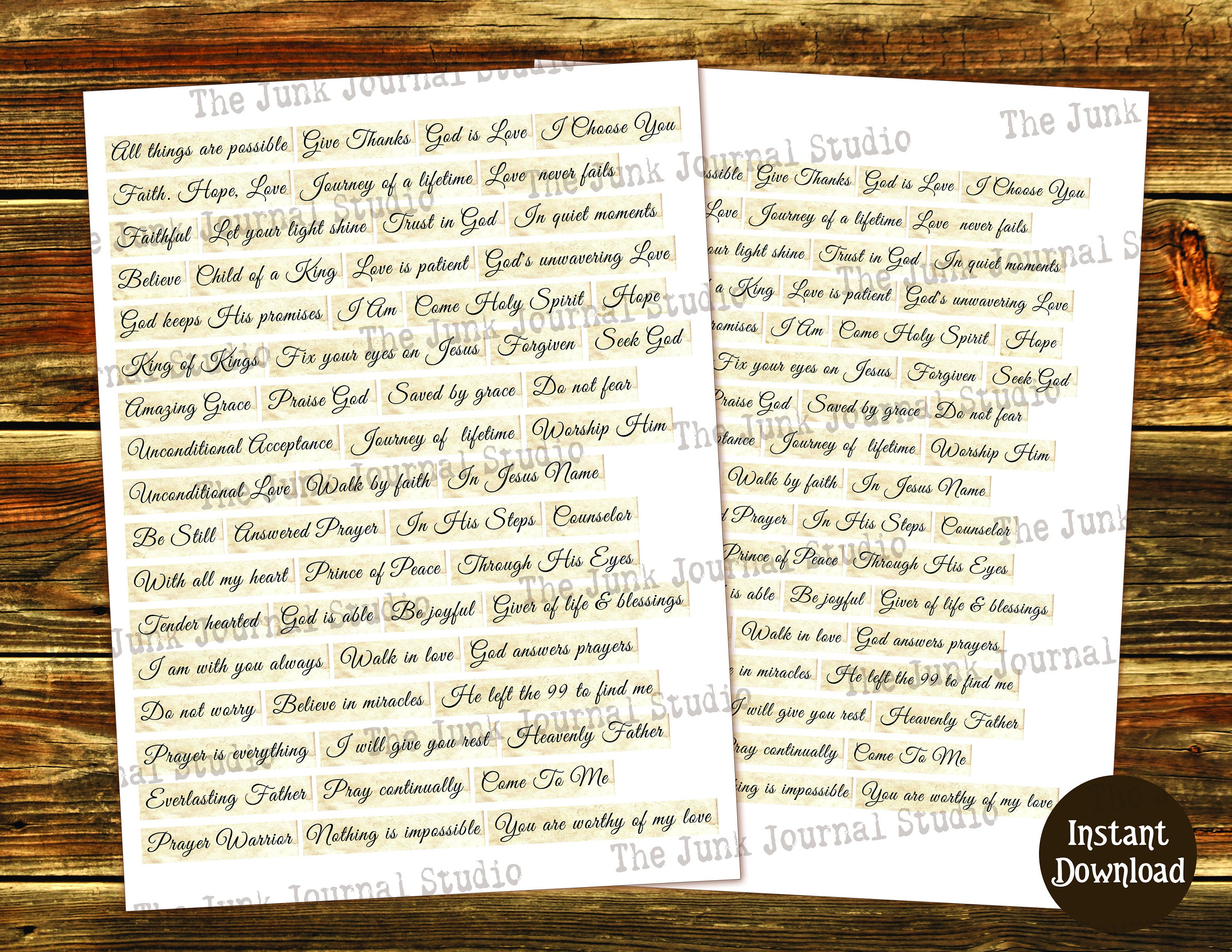 Christian Words and Phrases, Christian Digital Download, Christian ...